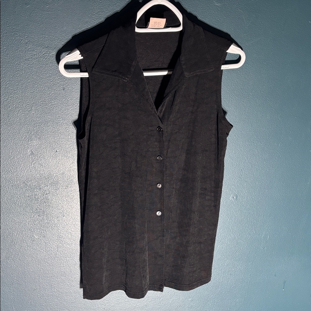 JK l LA Petite Women’s  Black Knit Sleeveless Sweater Vest Size Small